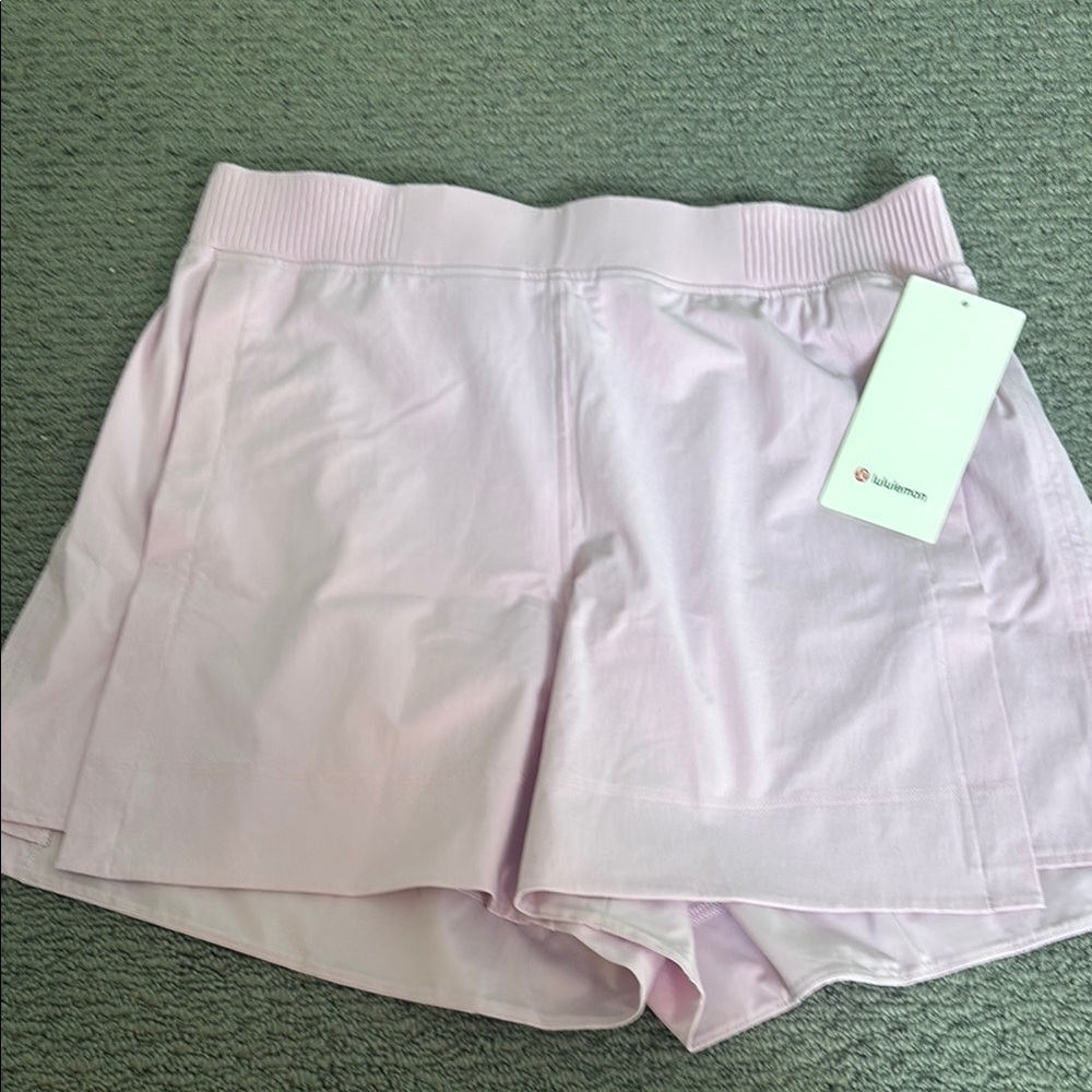 lululemon Light Pink Athletic Shorts- Stretch Woven Relaxed-Fit HR Short 4”